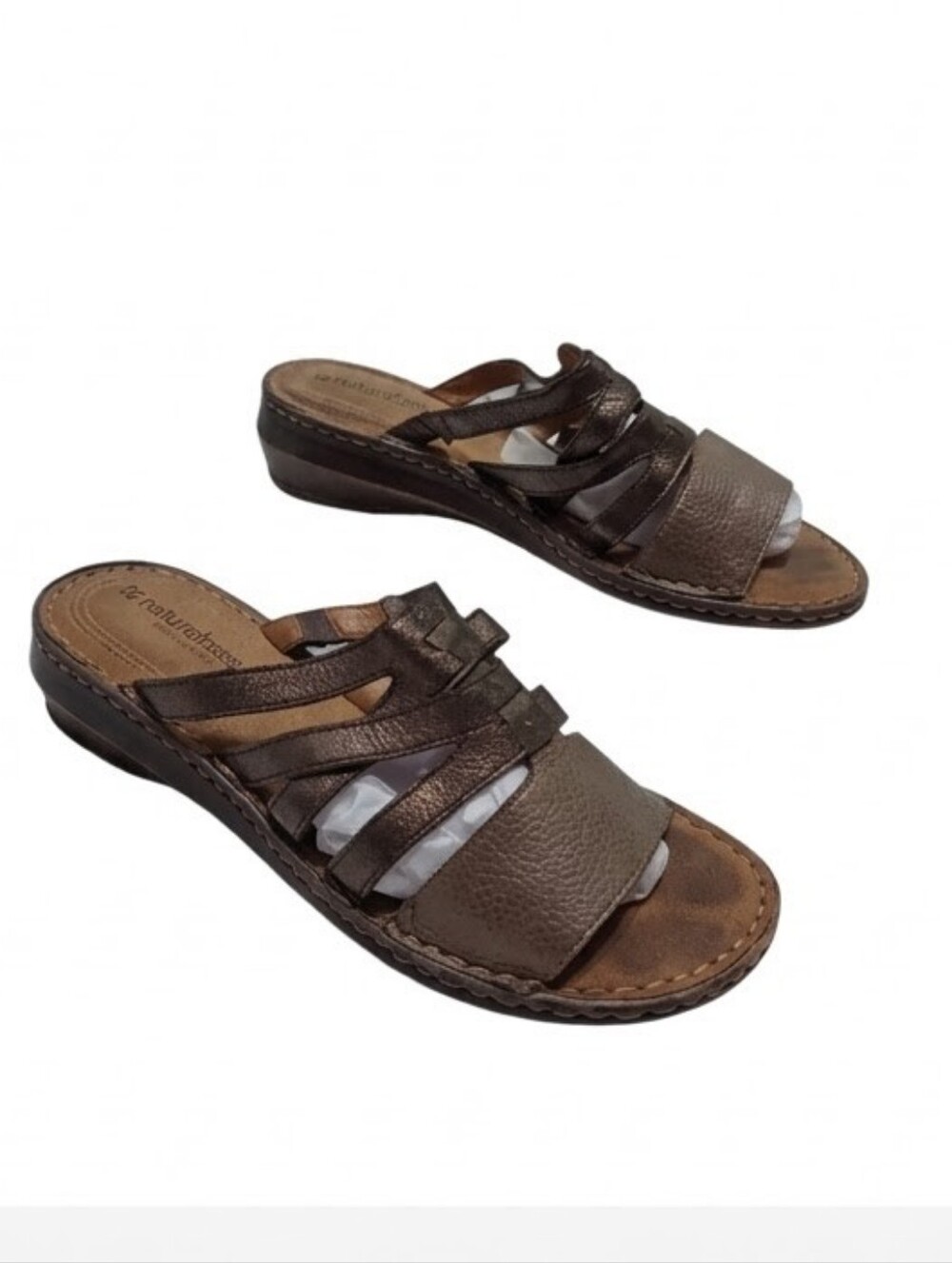 Naturalizer Sandal Shoes Metallic Brown  Comfort Size 8.5M